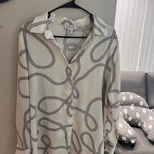 Rachel Zoe Monochrome Rope Pattern Blouse
